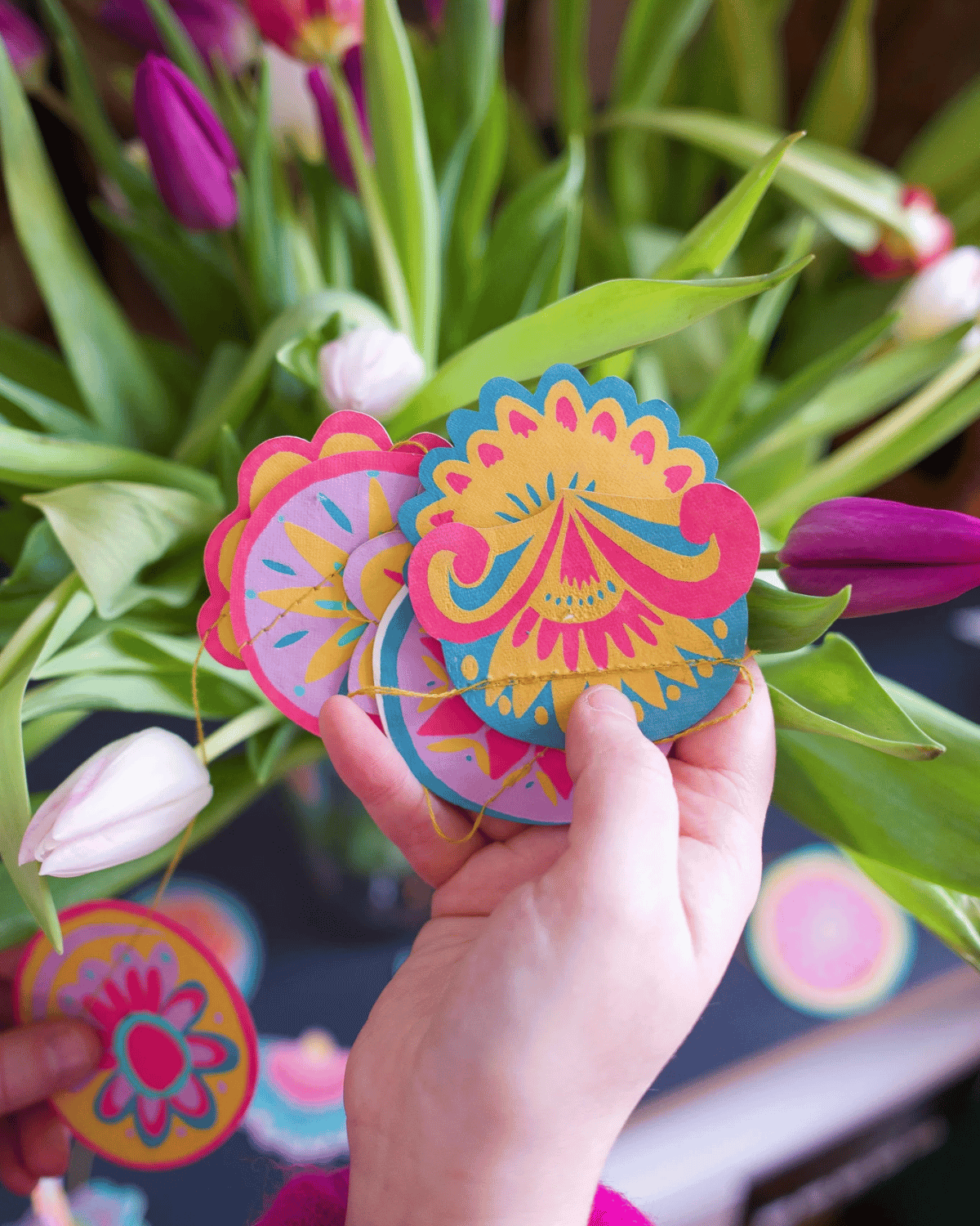 Bright Midsommar Sewn Garland by East End Press