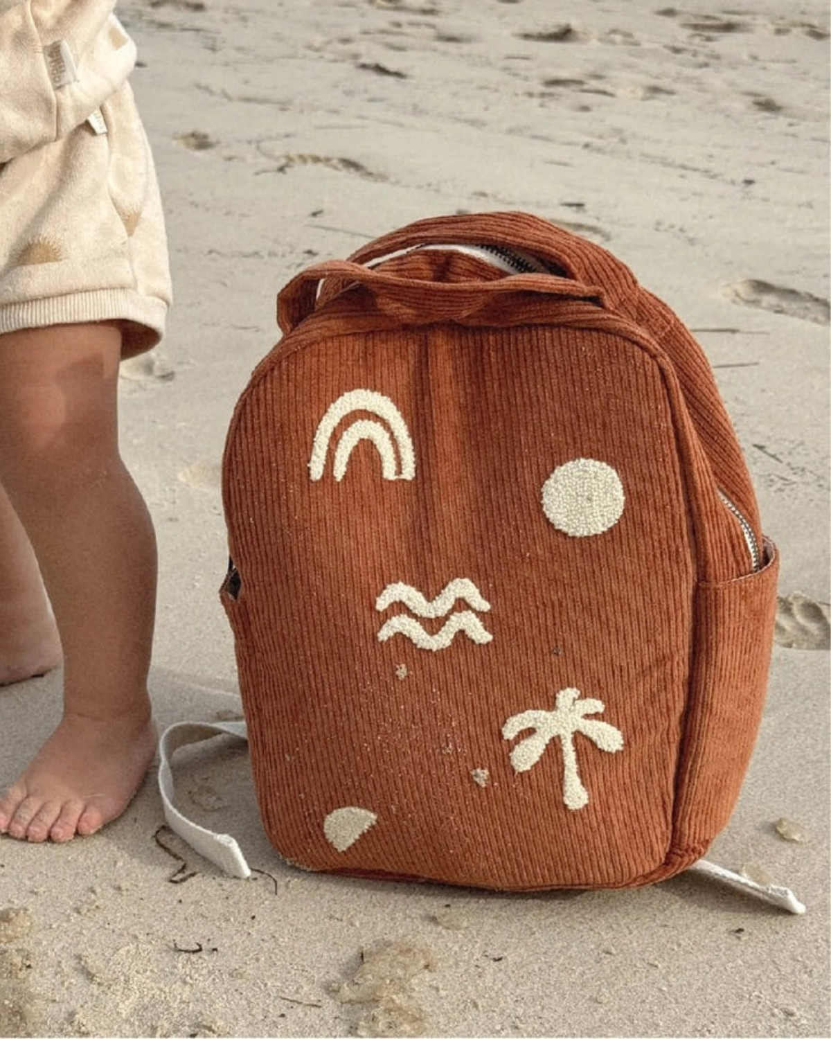 Bam Loves Boo - Cali Organic Kids Cord Backpack - Rust 