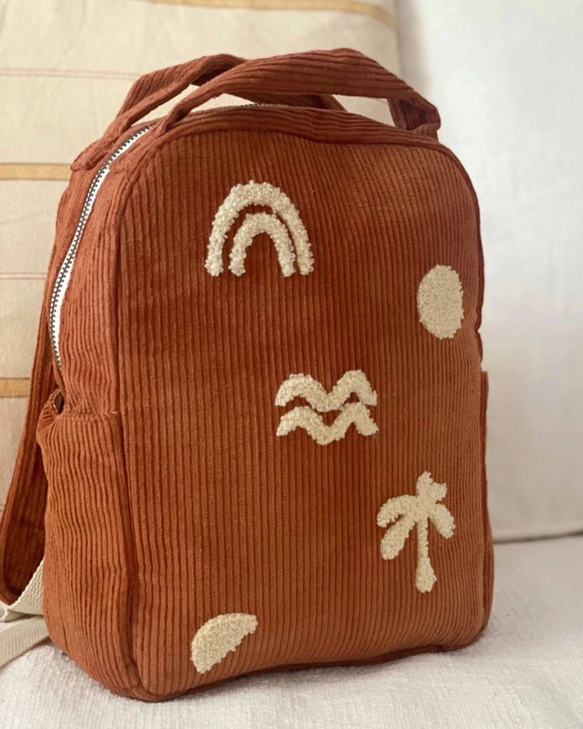Bam Loves Boo - Cali Organic Kids Cord Backpack - Rust 