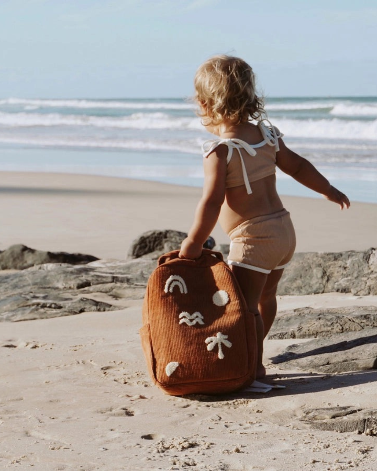 Bam Loves Boo - Cali Organic Kids Cord Backpack - Rust 