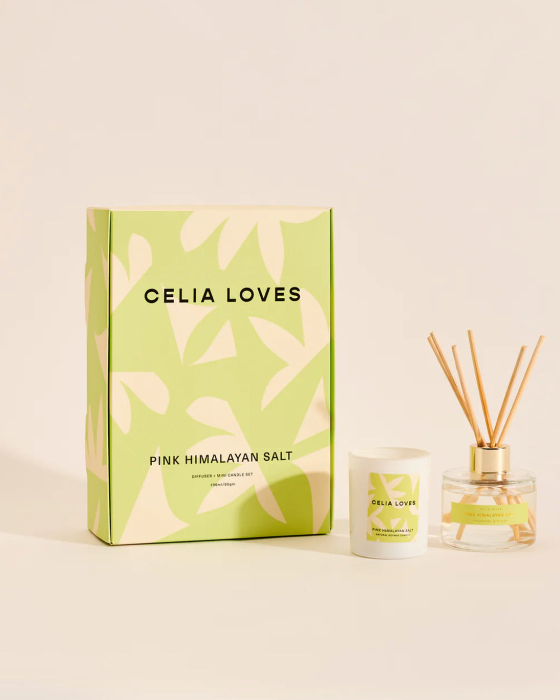 Celia Loves Diffuser + Mini Candle Set - Pink Himalayan Salt 
