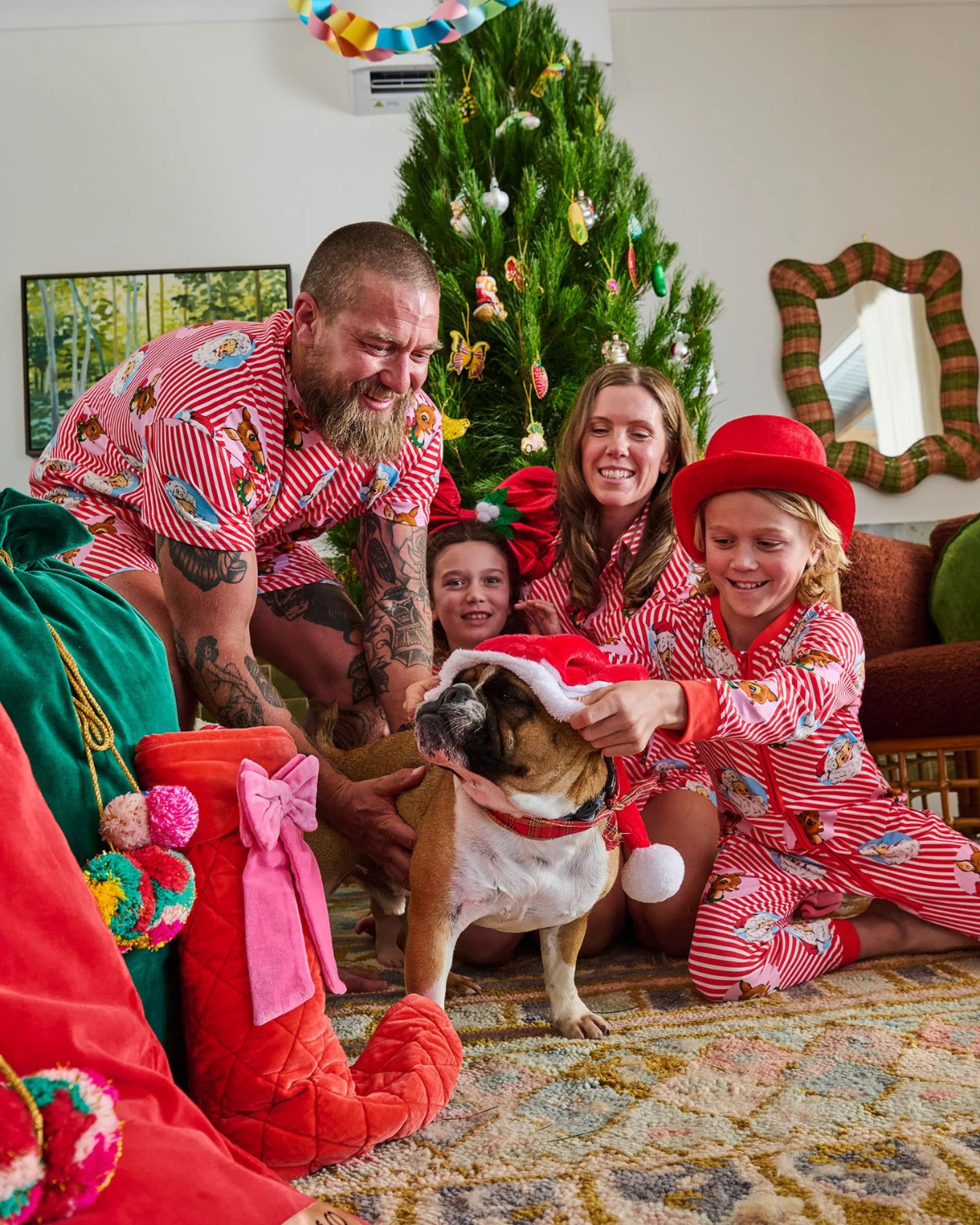 Kip&amp;Co Christmas Bow Velvet Stocking