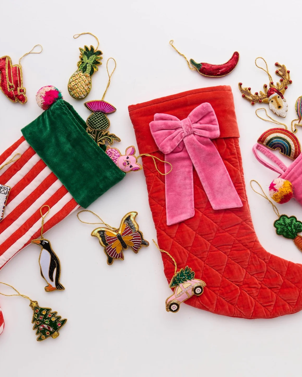 Kip&amp;Co Christmas Bow Velvet Stocking