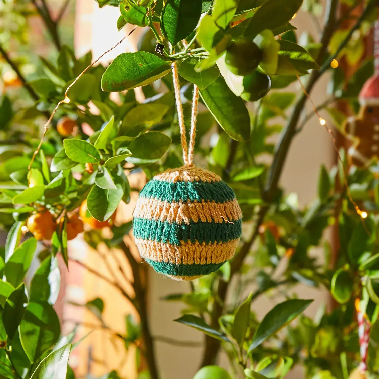 Sage x Clare - Clarkia Raffia Christmas Decoration - Cantaloupe