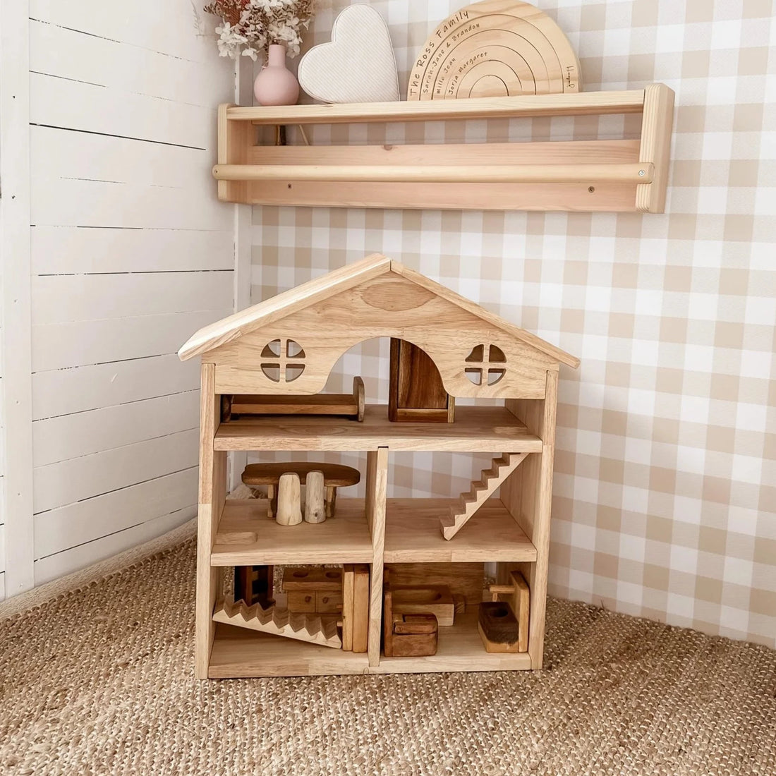 Classic Wooden Doll House by Qtoys