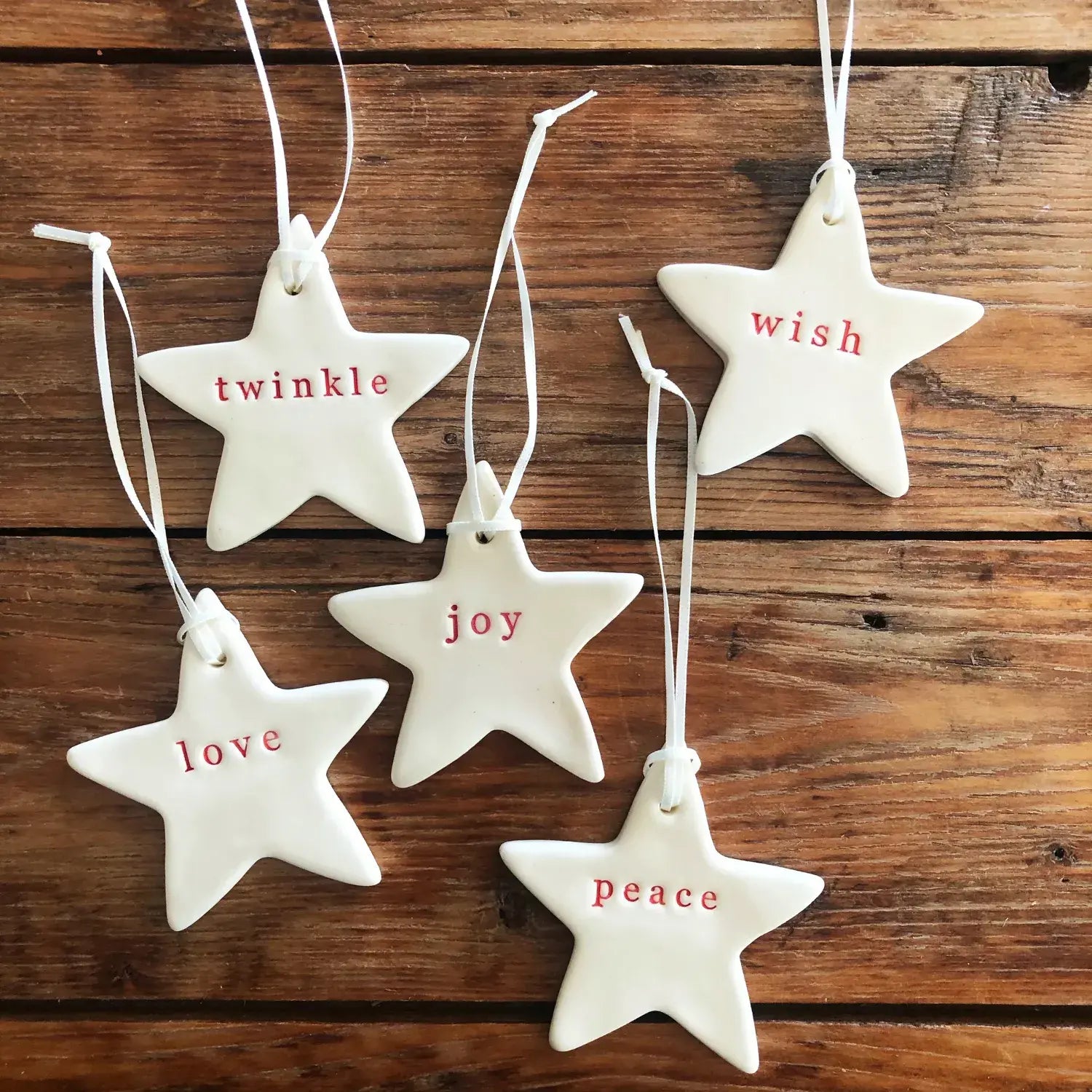 Paper Boat Press - Clay Christmas Ornament - Star (Twinkle / Wish / Love)