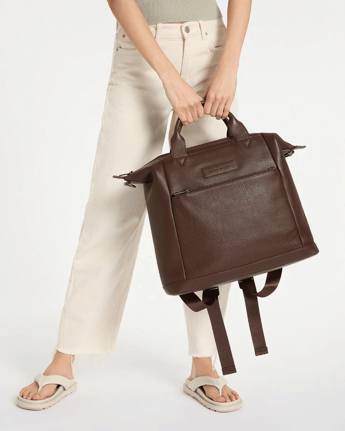 Status Anxiety - Comes in Waves Backpack / Leather Baby Bag - Cocoa