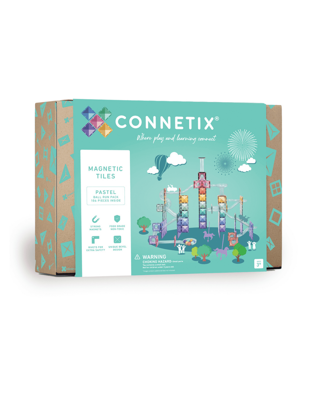 Connetix 106 Piece Pastel Ball Run Pack