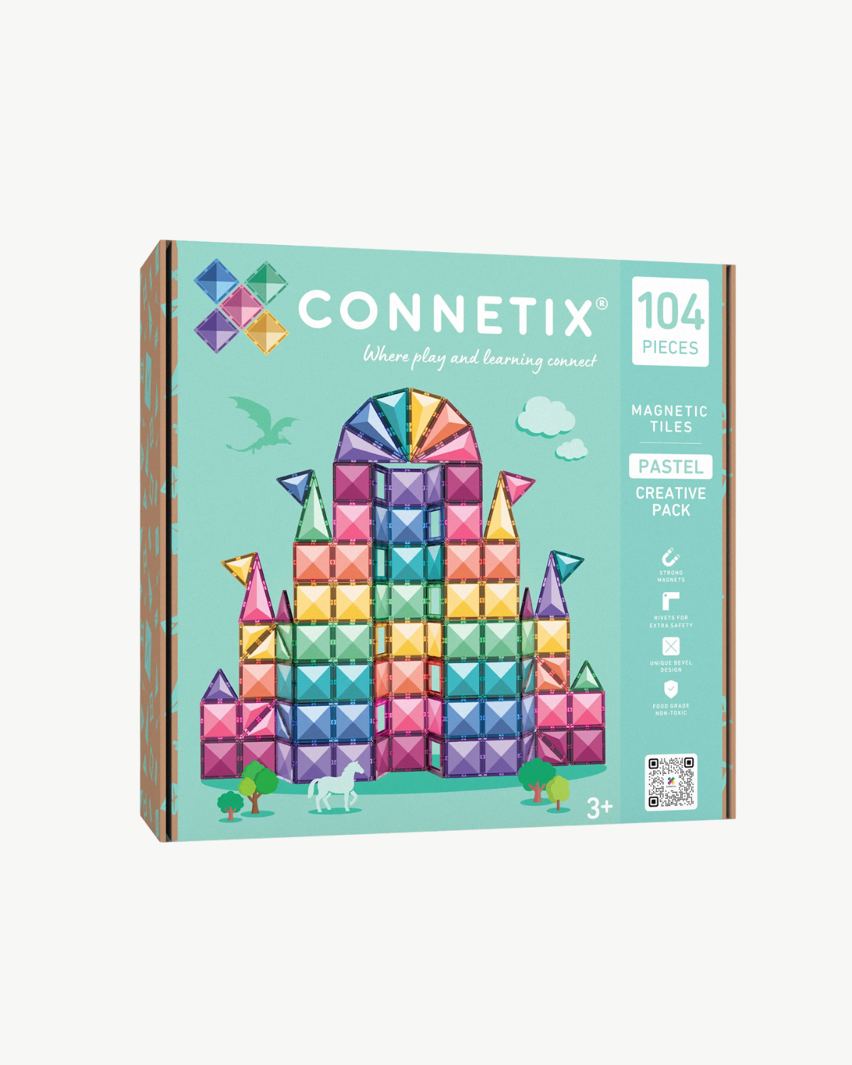 Connetix Magnetic Tiles Pastel Creative Pack (104 pc)