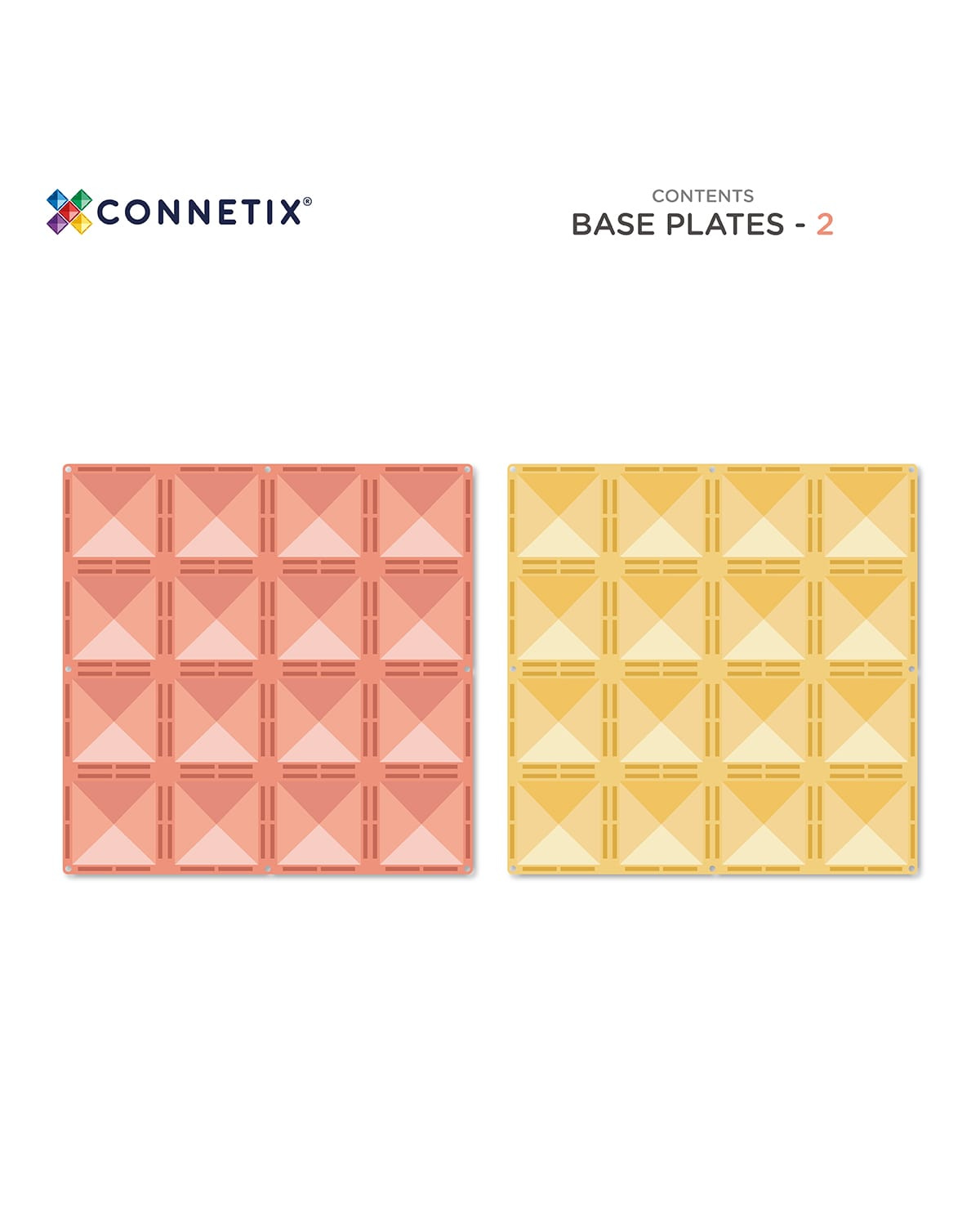 Connetix - Pastel Lemon &amp; Peach Base Plate (2 pc)