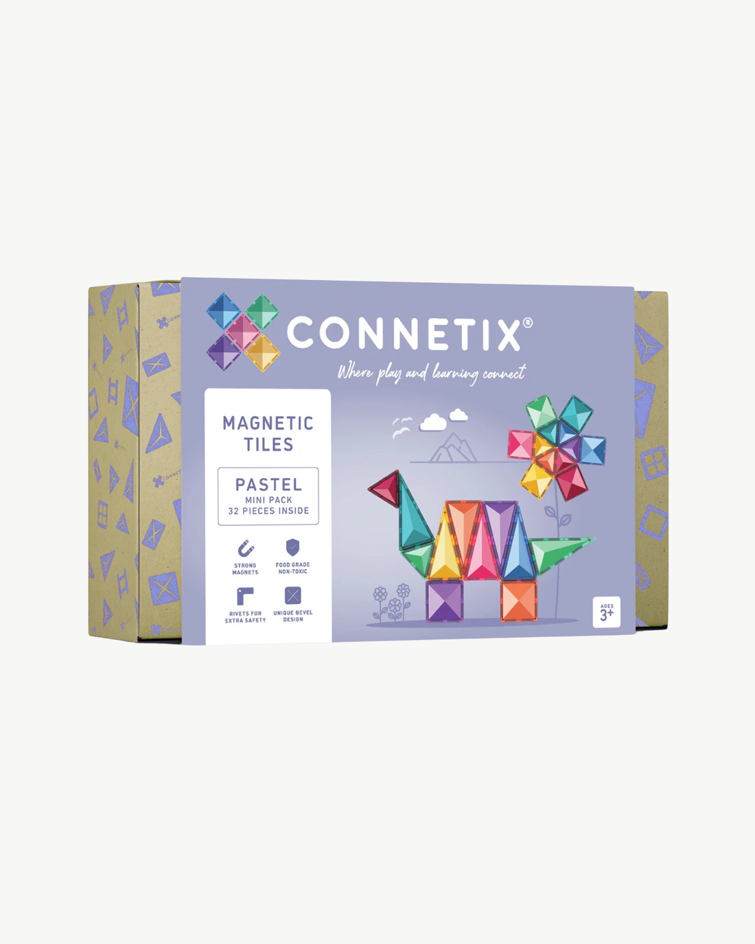 Connetix Magnetic Tiles - Pastel Mini Pack (32 pc)