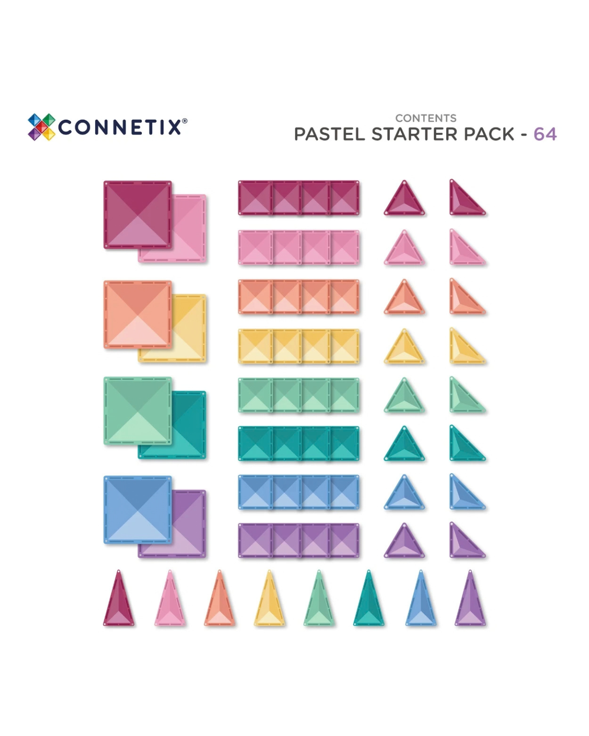 Connetix - Pastel Starter Pack (64 pc) 
