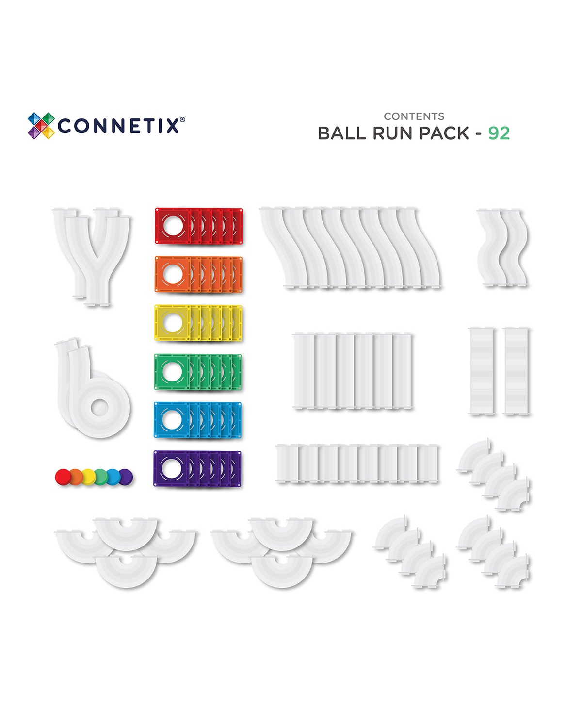 Connetix - Rainbow Ball Run Pack (92 pc)