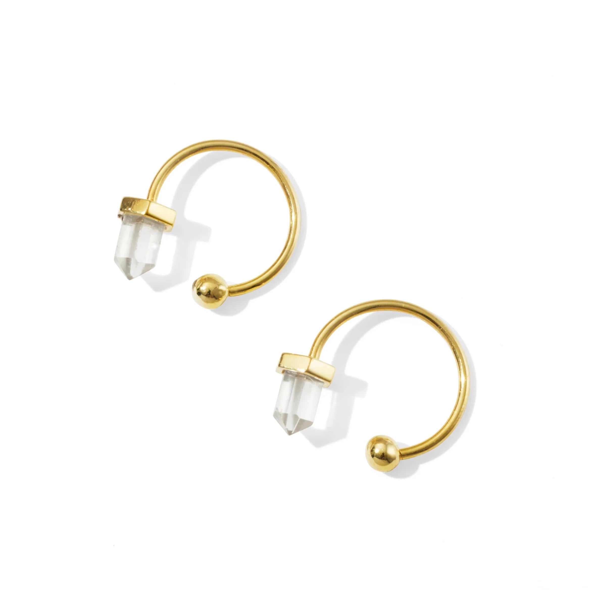 Constellation Sleepers by Krystle Knight Jewellery - Clear Quartz Gold Earrings