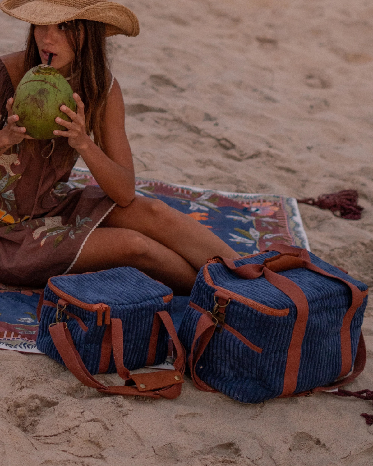The Large Cord Cooler Bag in Lagoon by Wandering Folk 🌼