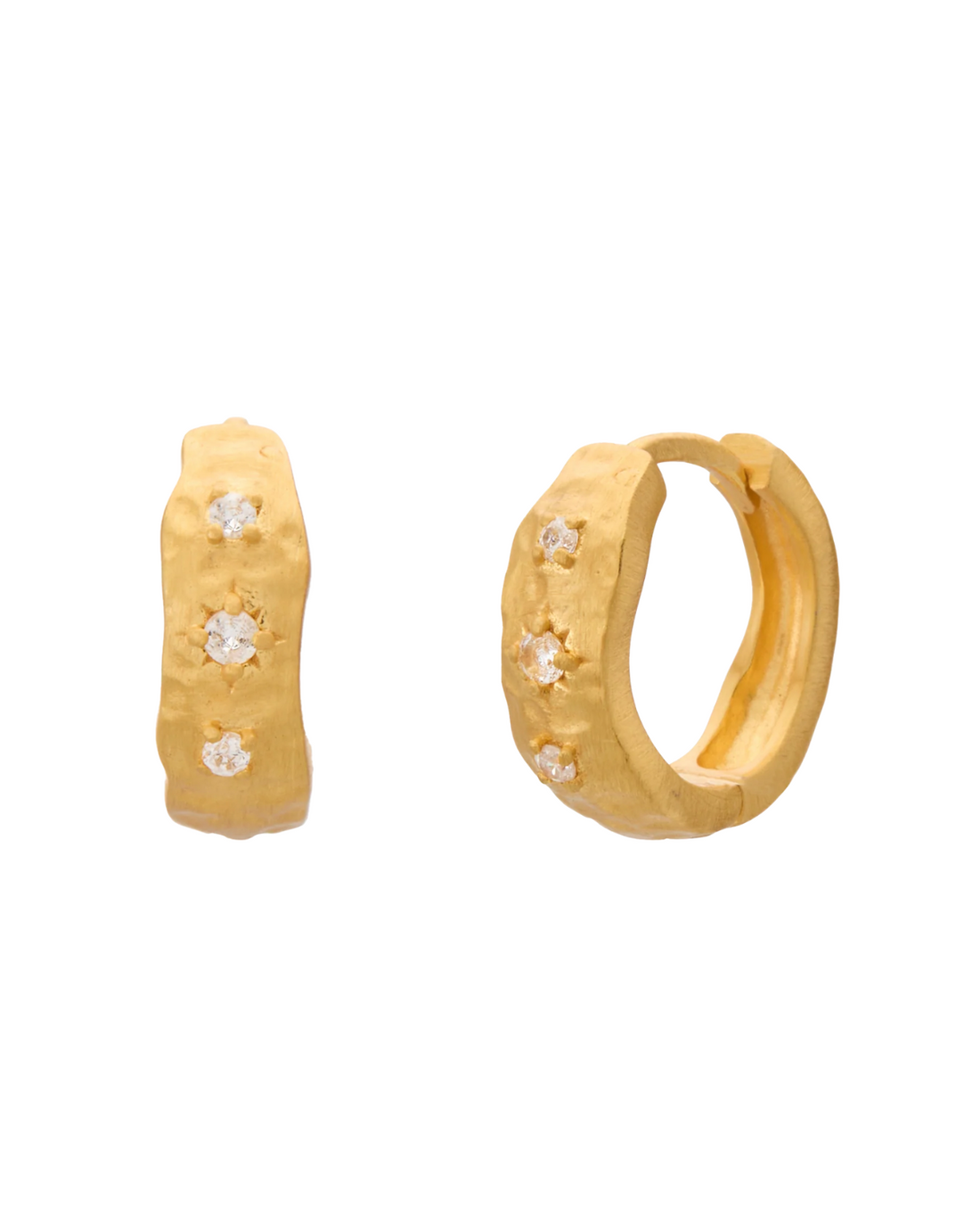 Cosmic Love Huggie With White Topaz (Gold) by Murkani 