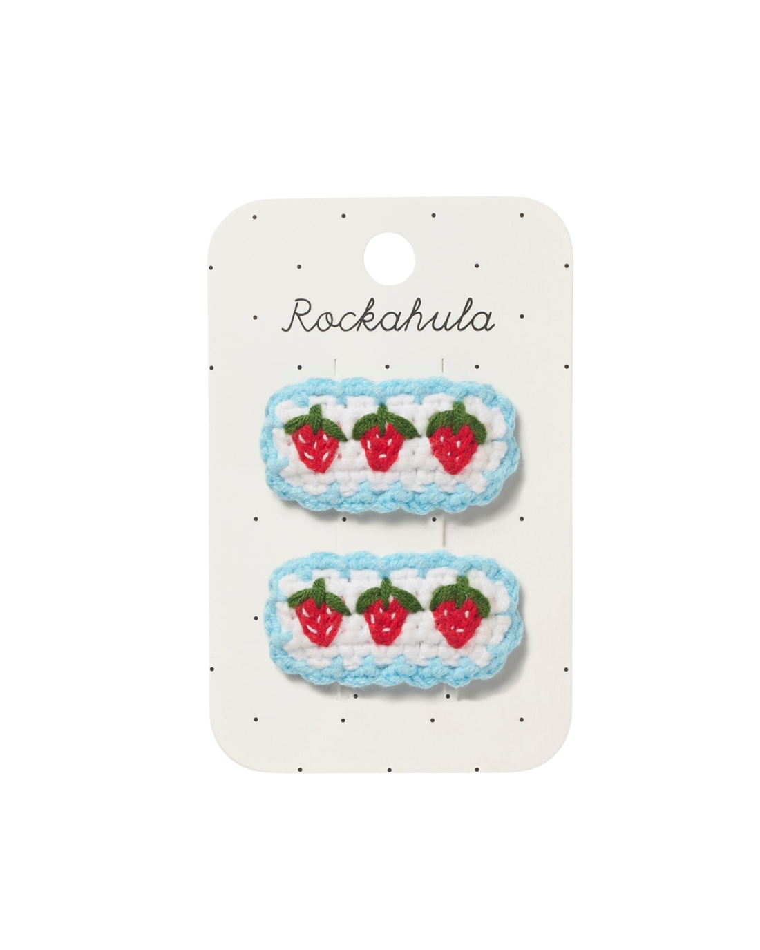 Crochet Strawberry Frill Clips by Rockahula Kids 
