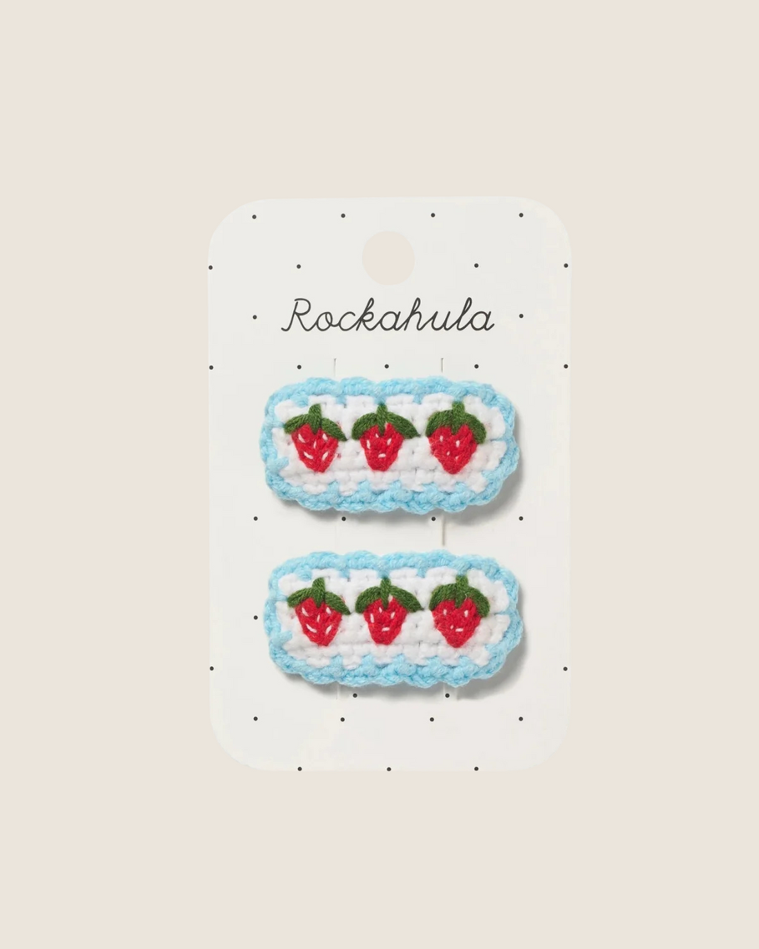 Crochet Strawberry Frill Clips by Rockahula Kids