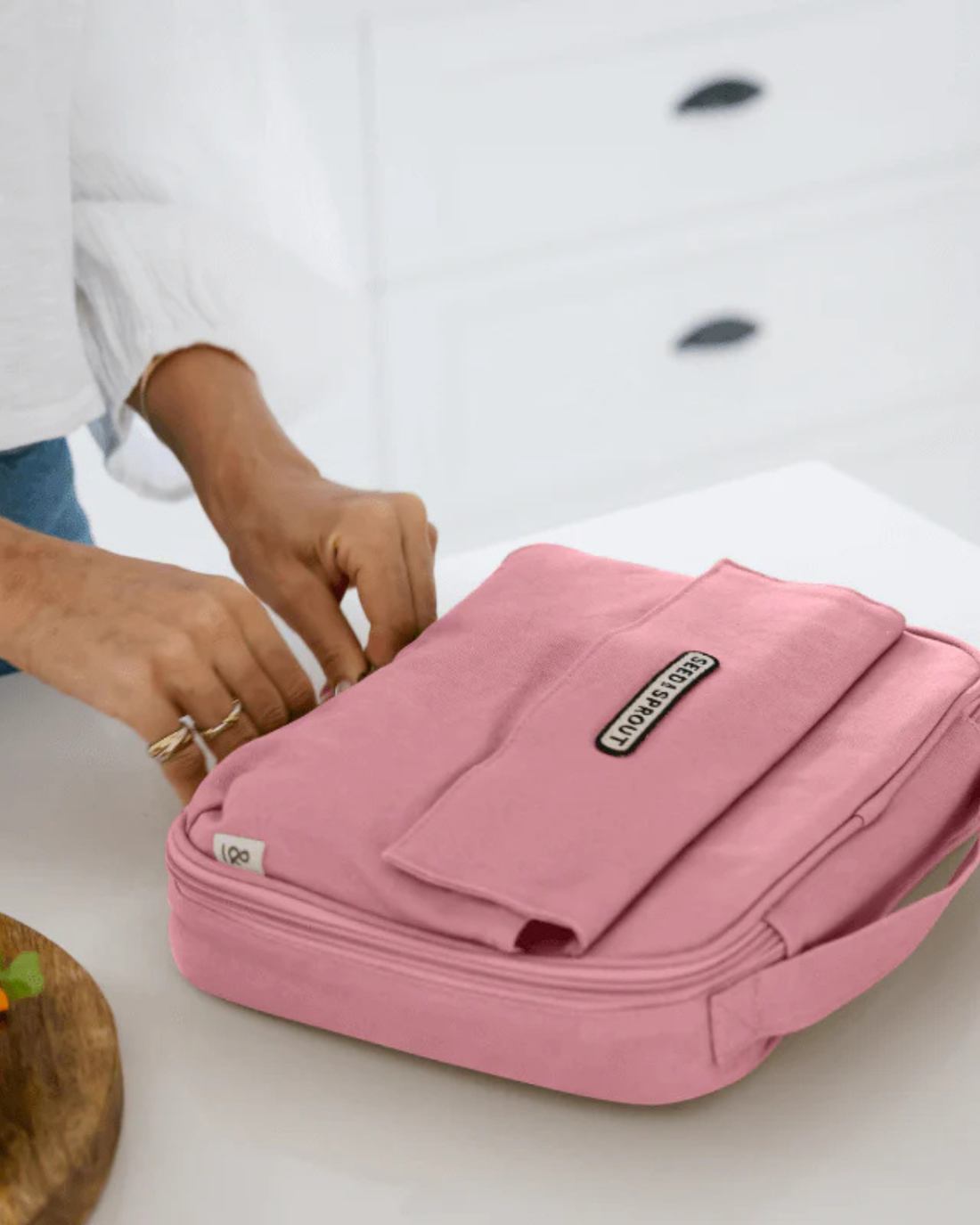 CrunchBox Lunchbox & Snack Bundle - 3 Pot Set (Plum + Peony)