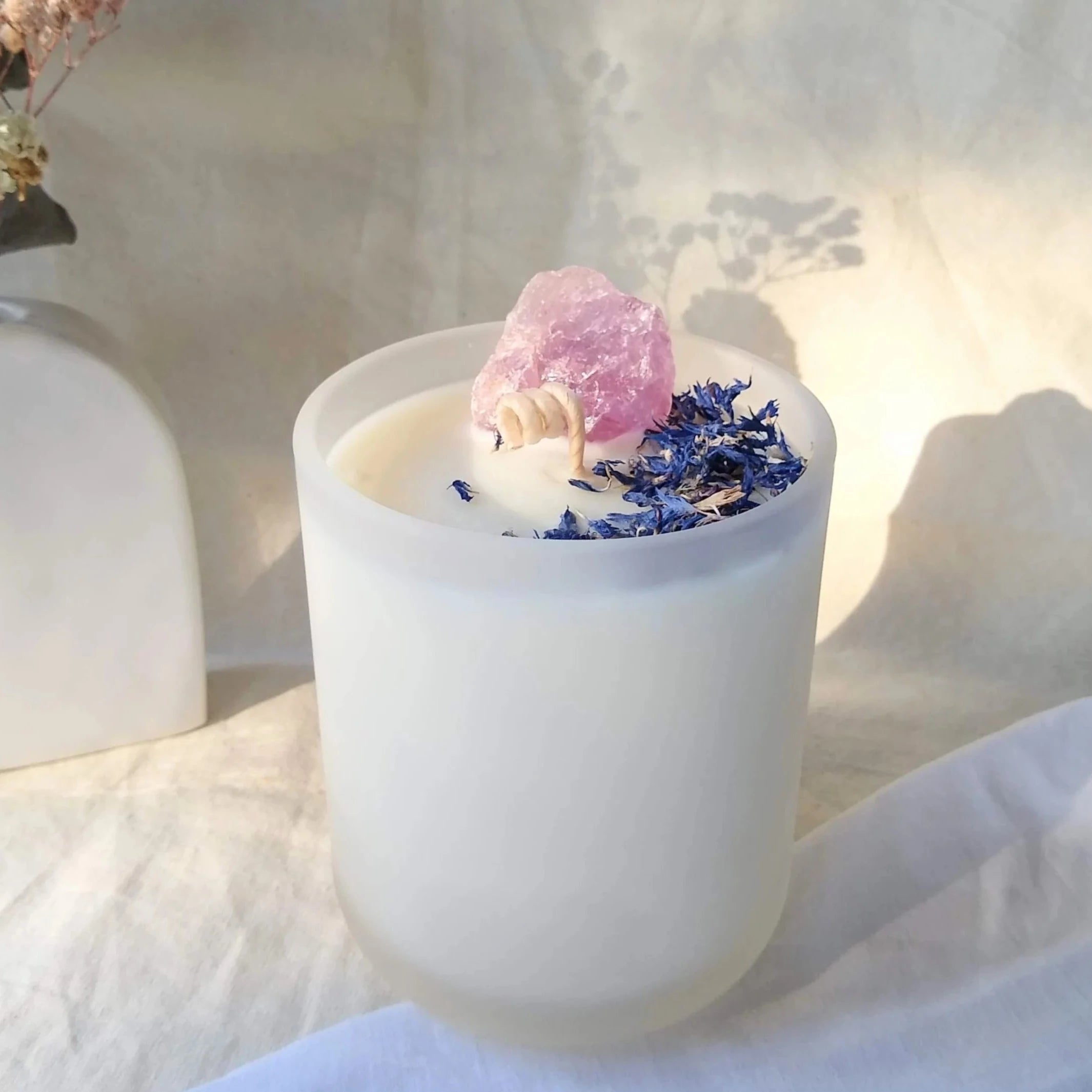 Crystal Candle - Coconut lime with Amethyst (Meditation + Balance) - Seventeen70 Botanicals