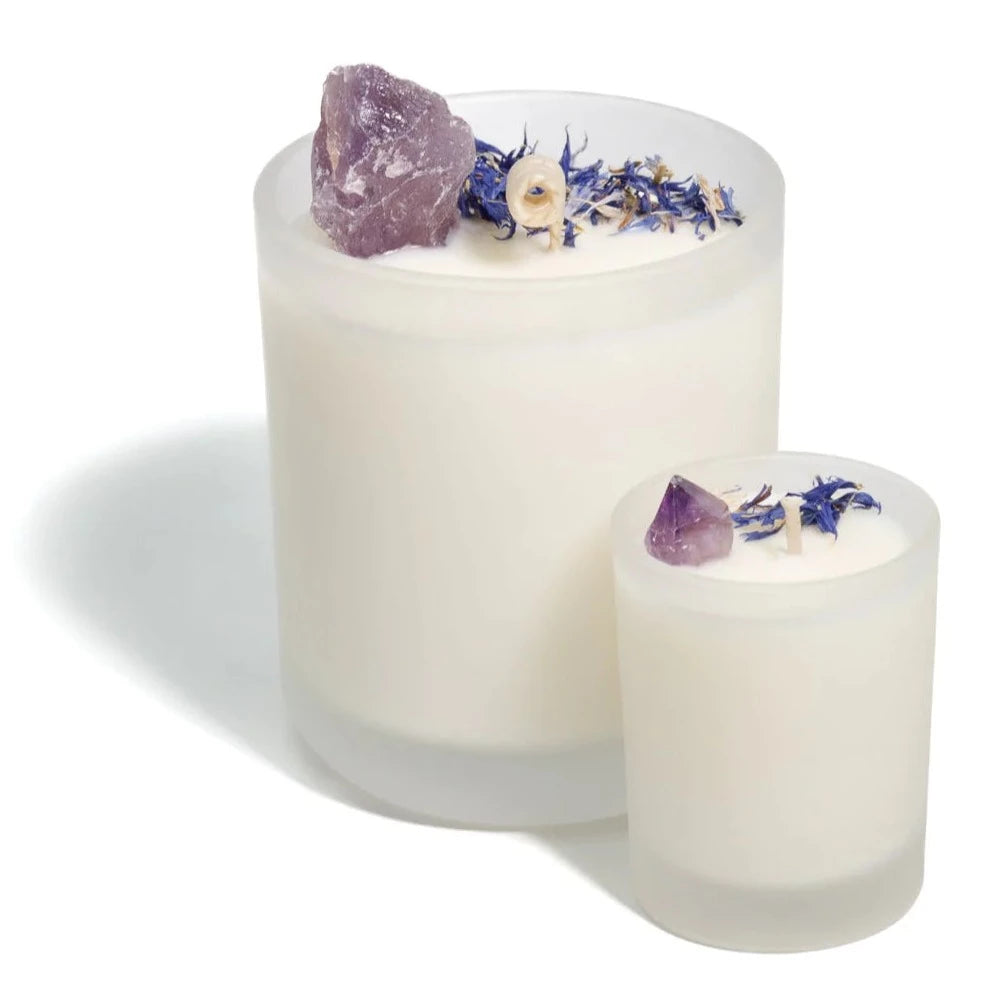 Crystal Candle - Coconut lime with Amethyst (Meditation + Balance) - Seventeen70 Botanicals