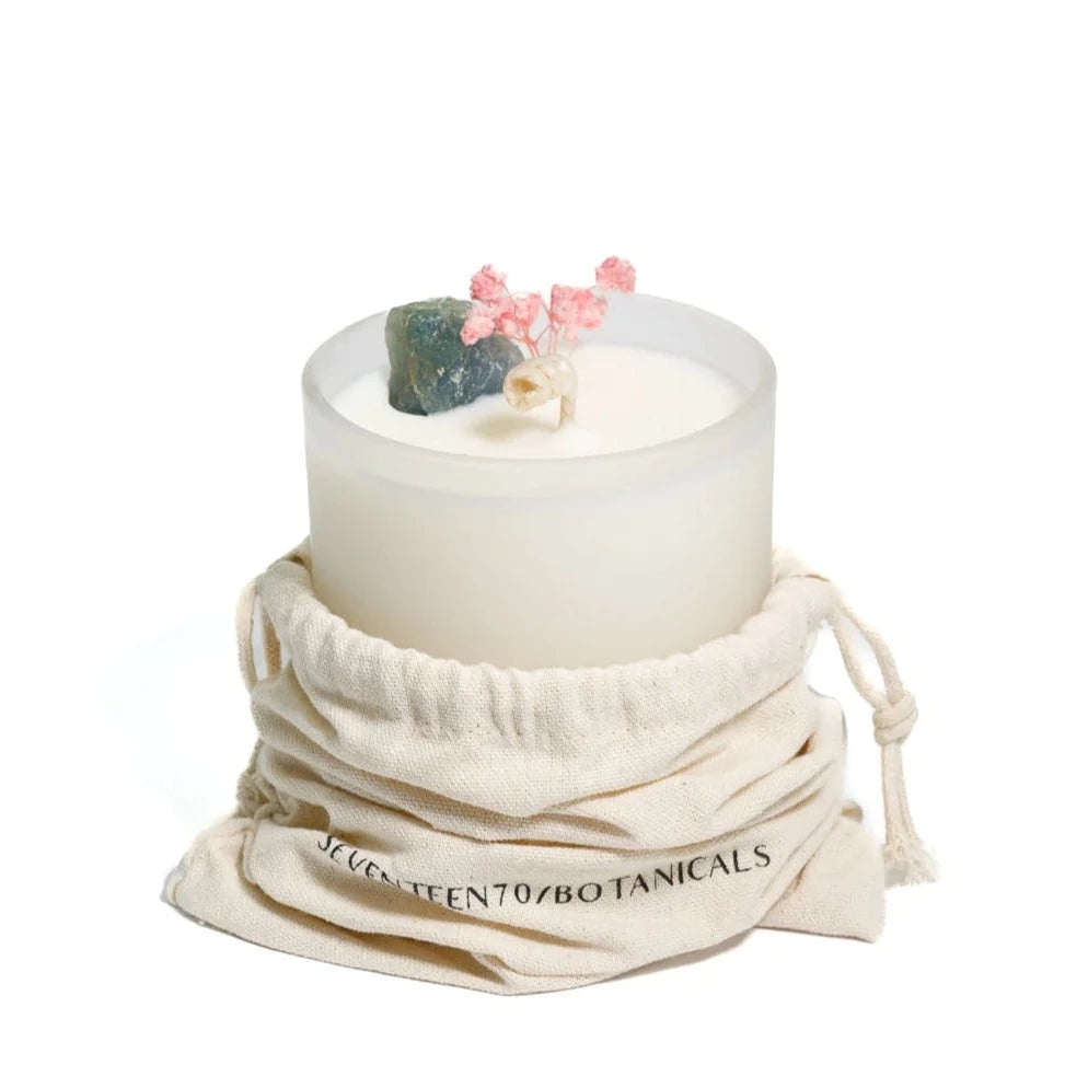 Crystal Candle - Watermelon with Blue Fluorite (Positive Vibes)