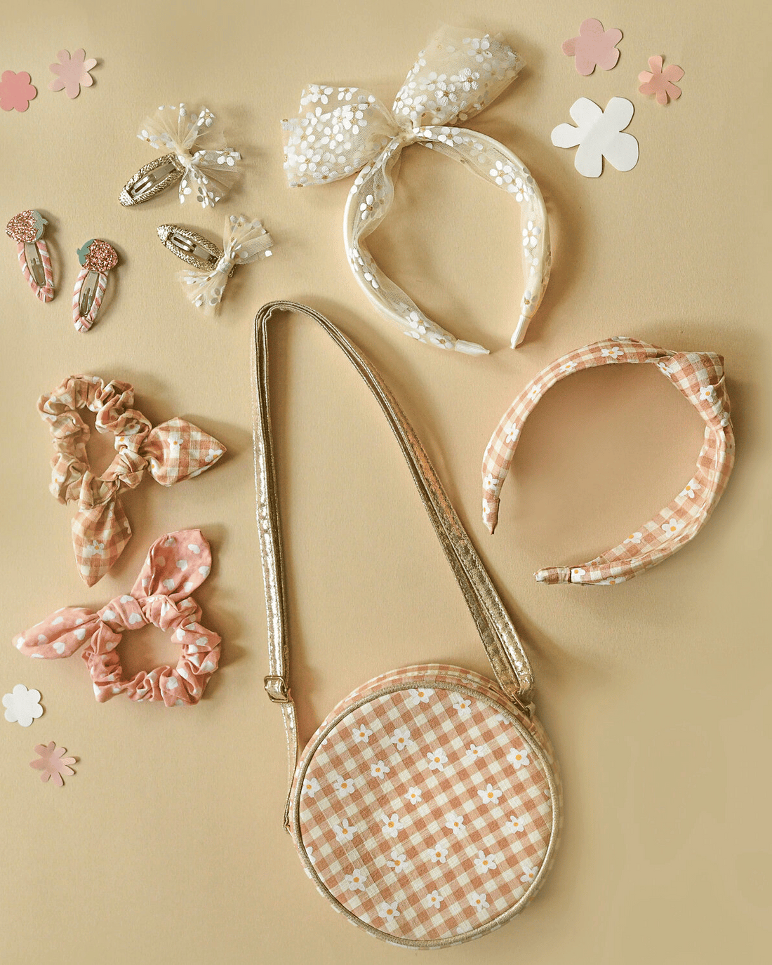 Daisy Gingham Round Bag Rockahula Kids