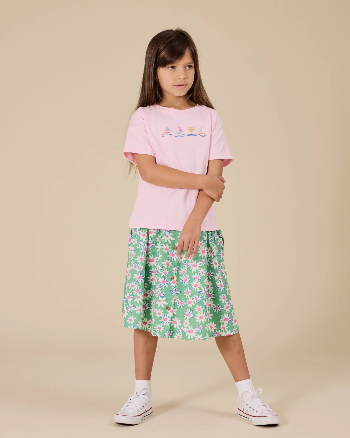 Goldie + Ace - Daisy Patch Presley Pocket Skirt