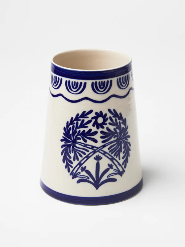 Del Sol Palm Vase - Blue by Jones &amp; Co 