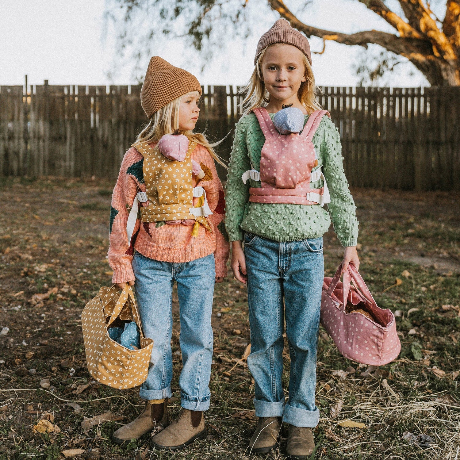 Dinkum Dolls Carry Cot by Olli Ella - Leaf 