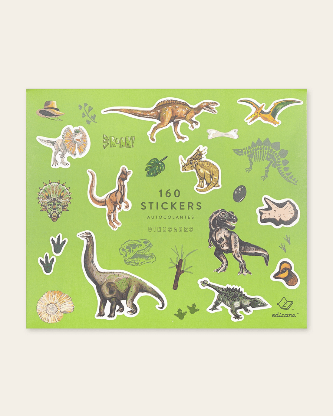 Dinosaurs - 160 Stickers by Edicare Editora 