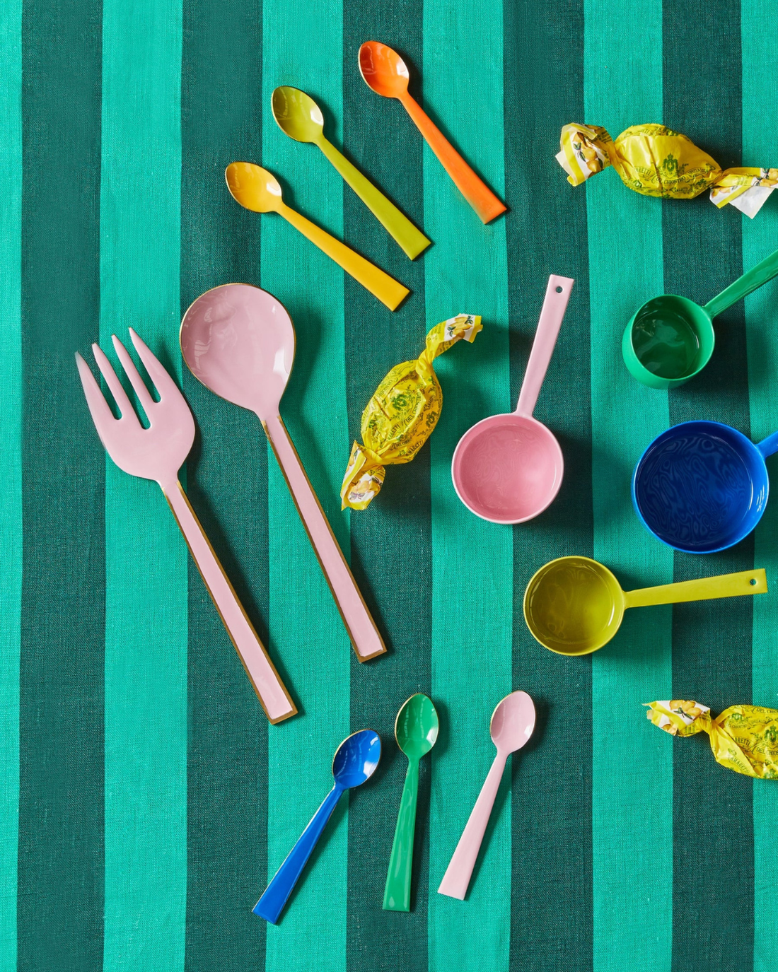 Bonnie &amp; Neil Enamel Rose Salad Servers (Set of 2)