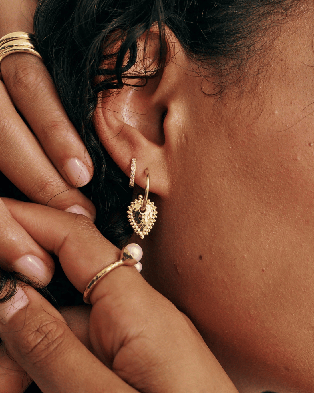 Escape Small Hoop Earrings (Gold) by Murkani 