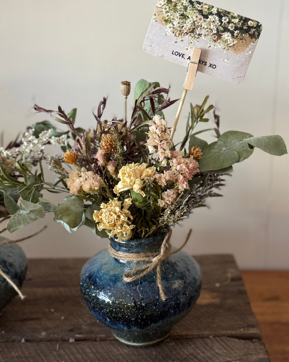 DRIED FLOWER VASE ❘ Speckled Blue