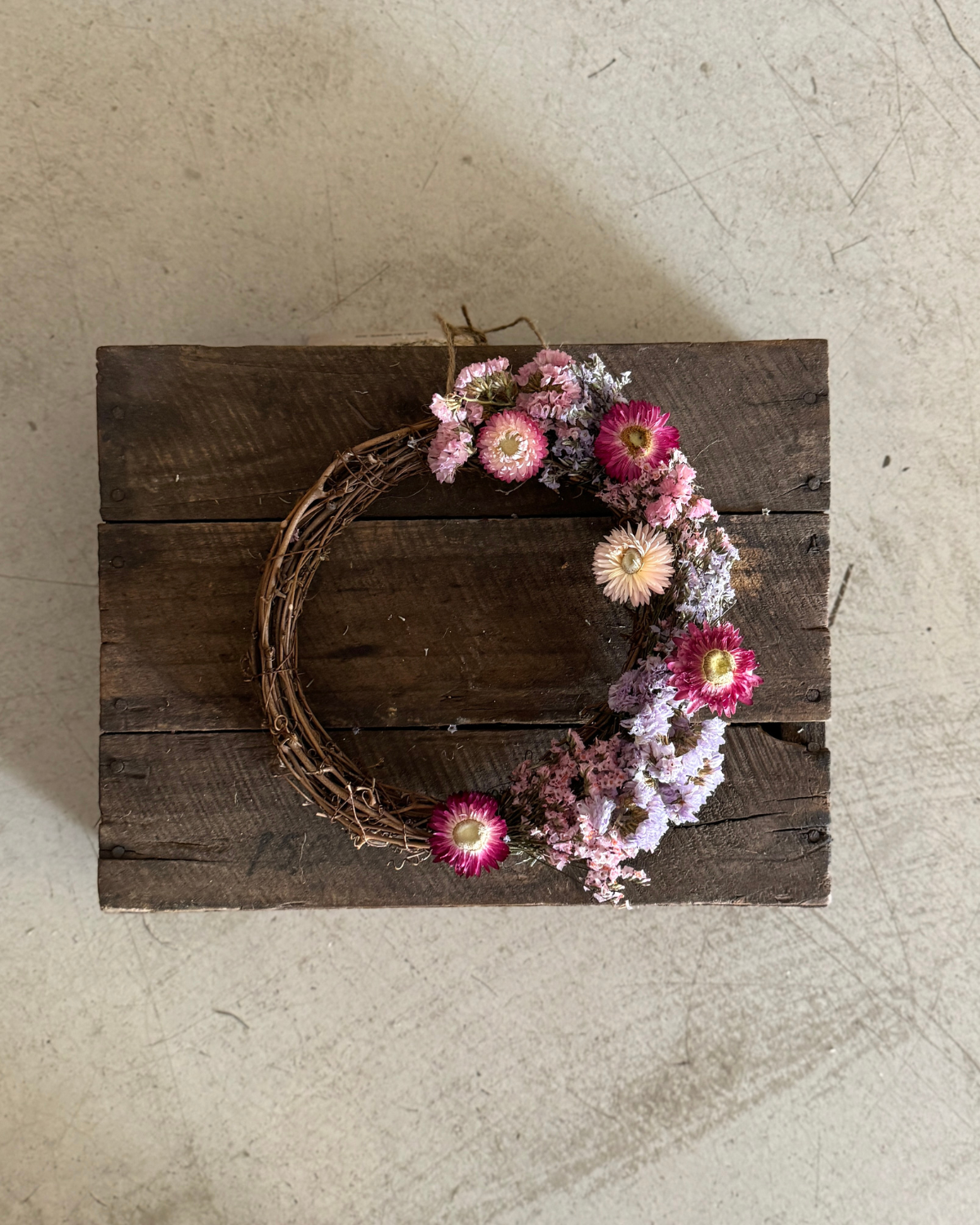 The Flora Bar Everlasting Wreath ❘ Pink &amp; Purple Wildflowers 