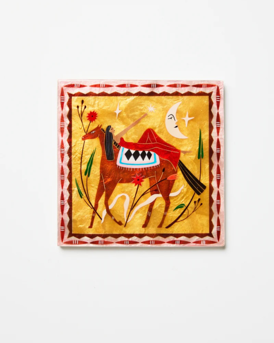 Fable Horseback Pink Square by Jones &amp; Co