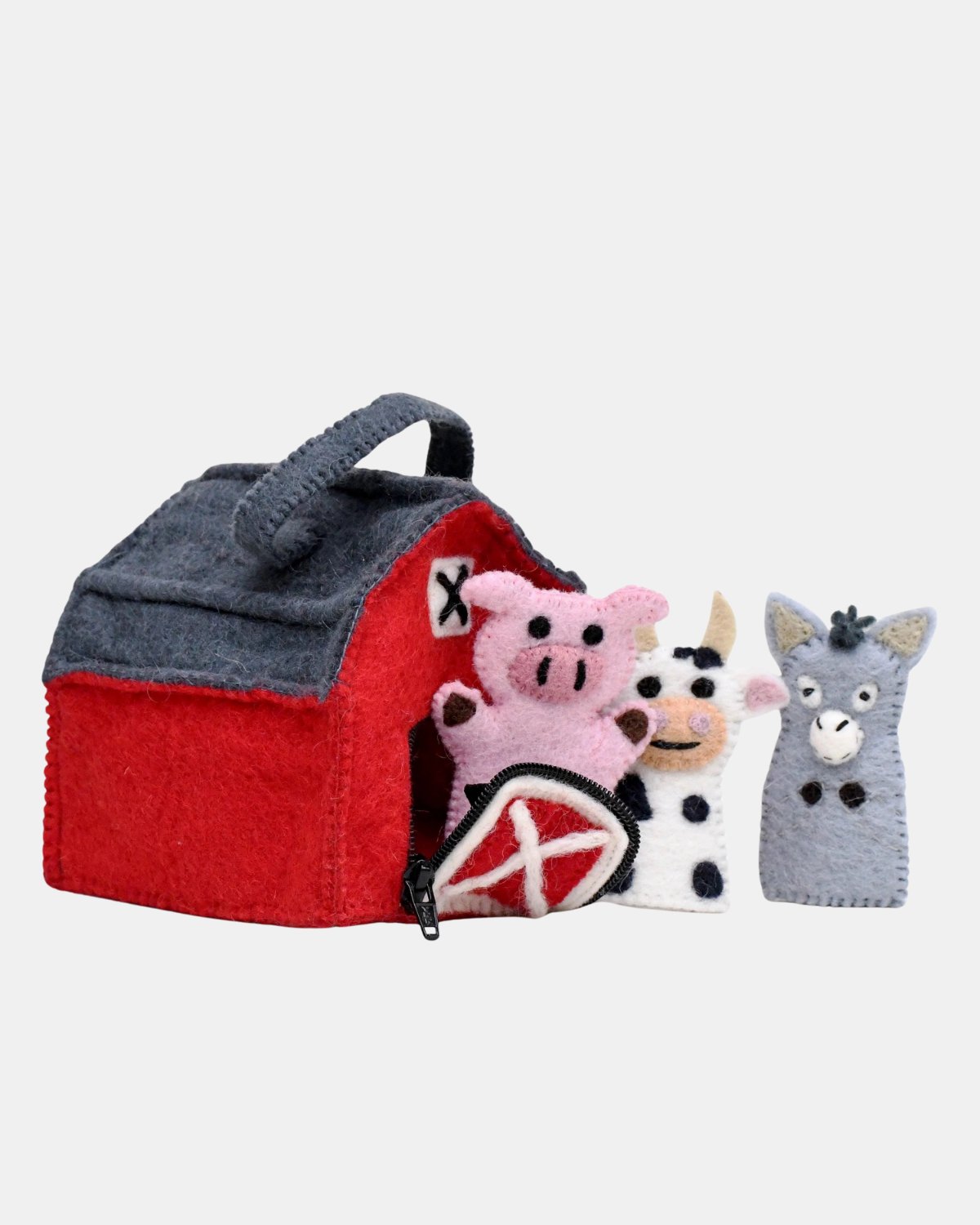 Farm Barn Farmhouse Bag and Finger Puppet Set by Taras Treasures 