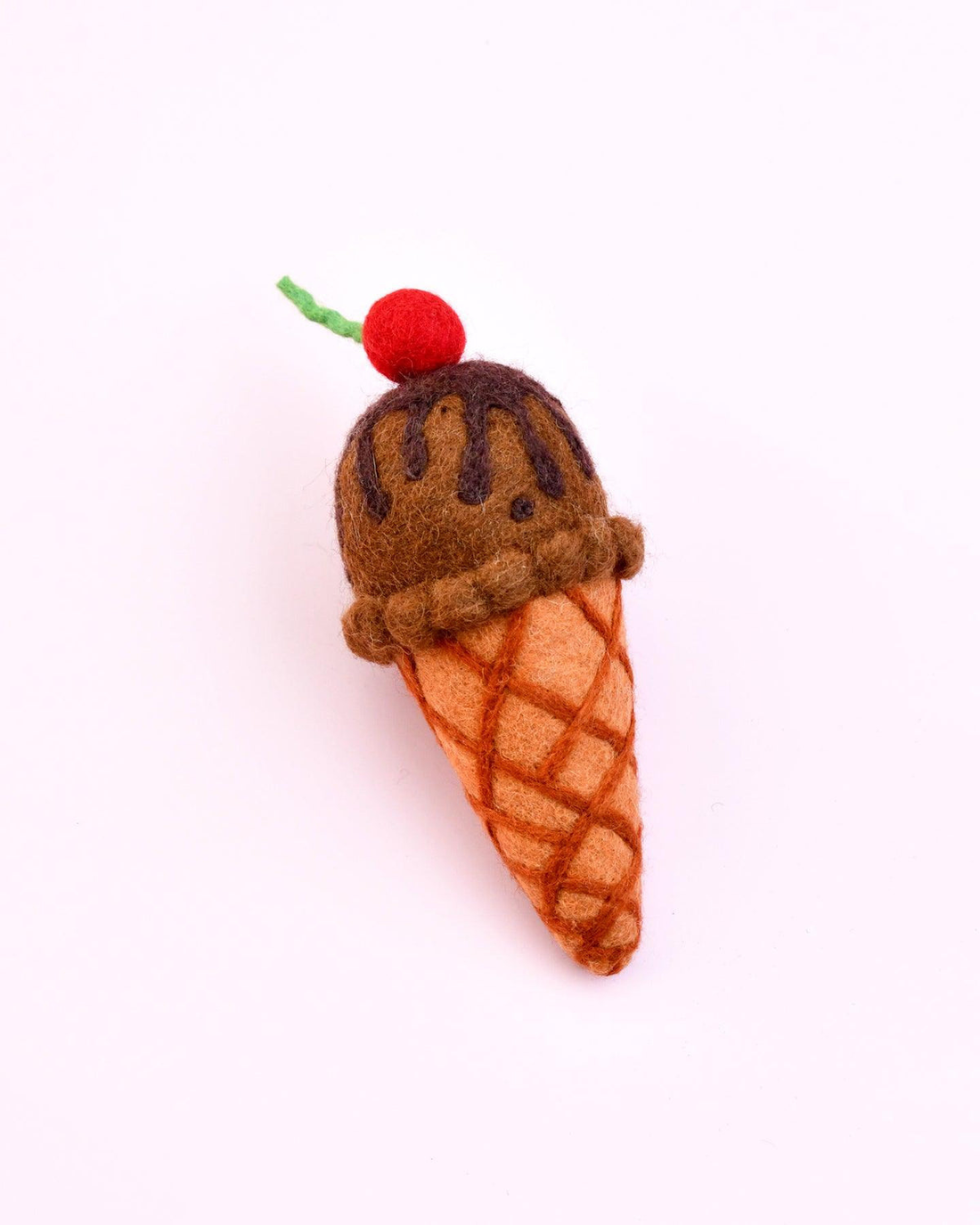 Felt Double Chocolate Ice Cream with Cherry by Tara Treasures