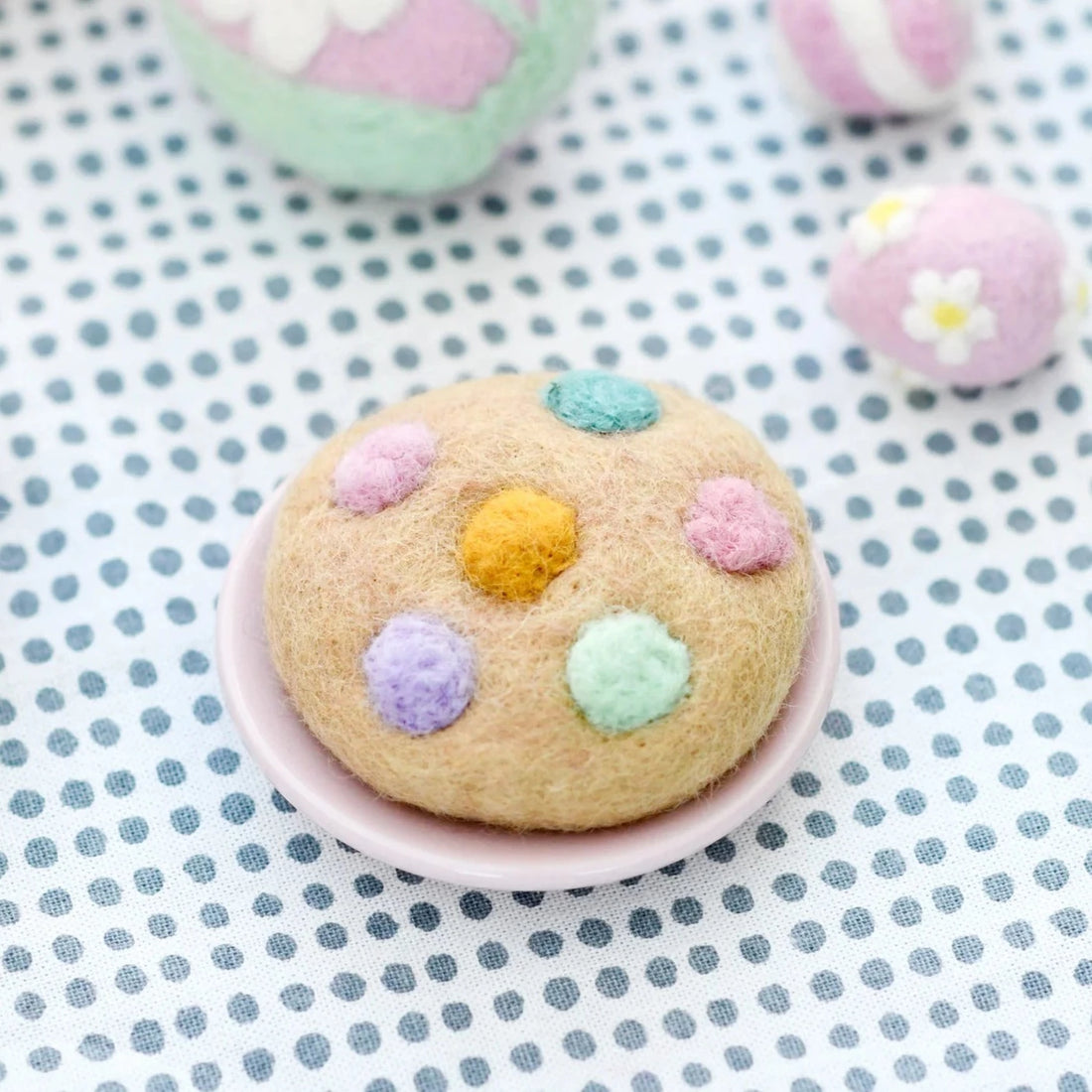 Felt Soft M&amp;M Pastel Cookie by Tara Treasures for pretend play