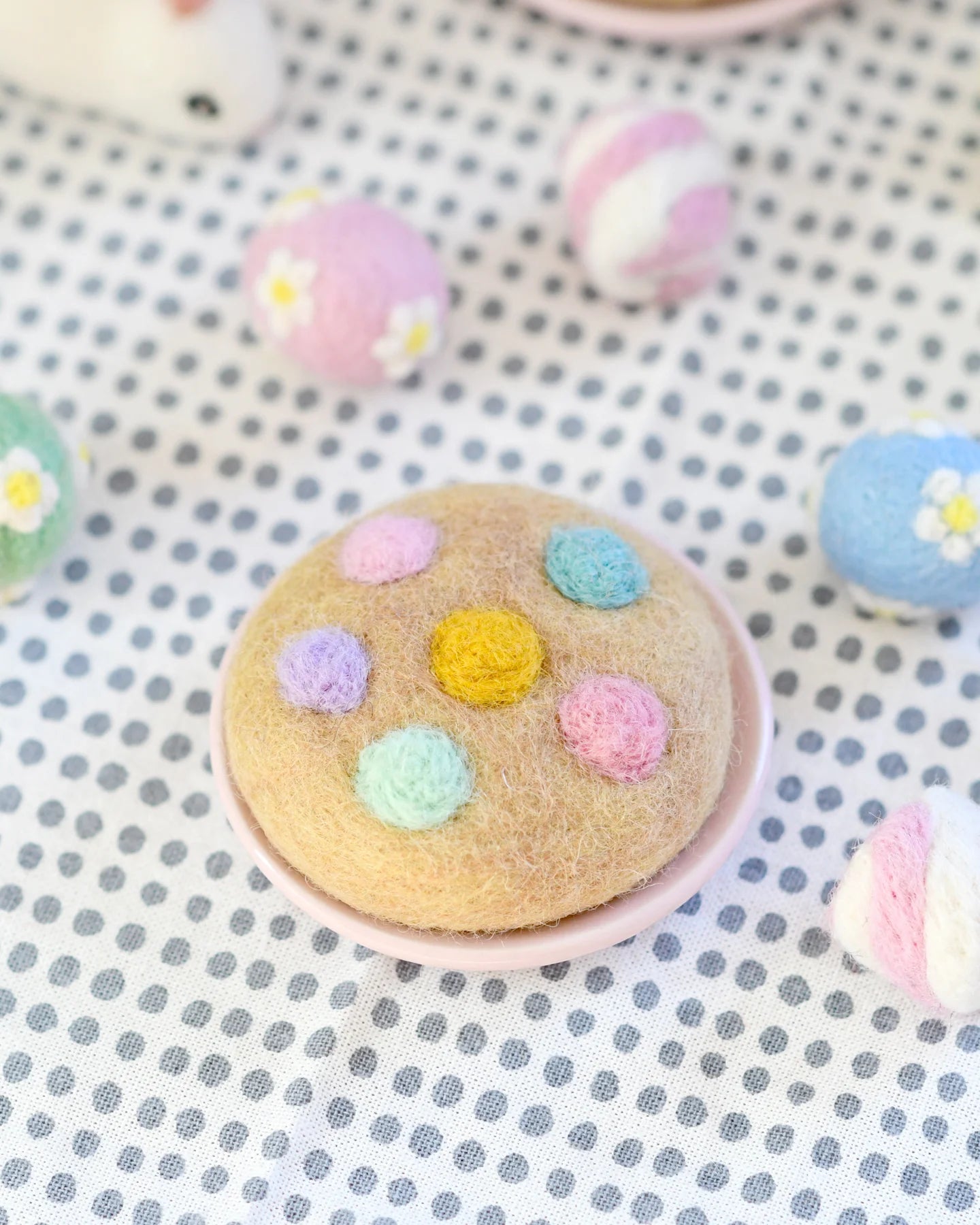 Felt Soft M&amp;M Pastel Cookie by Tara Treasures for pretend play