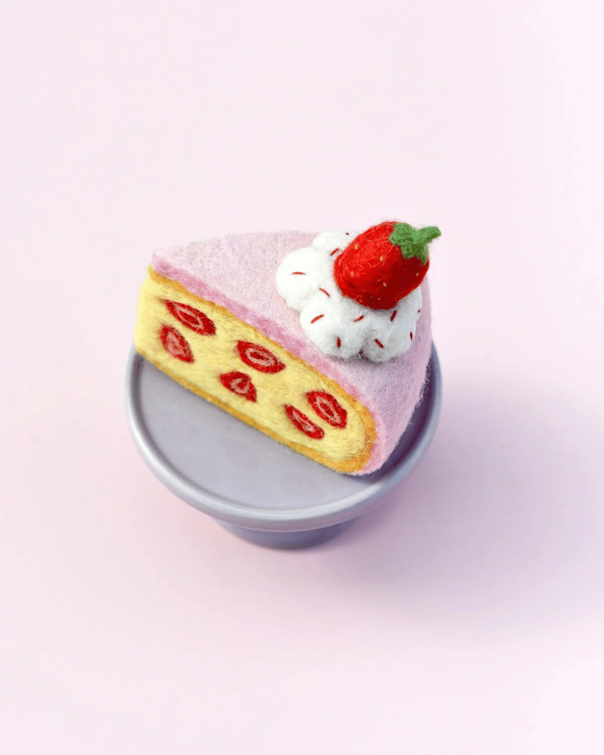 Felt Strawberry Torte Slice by Taras Treasures