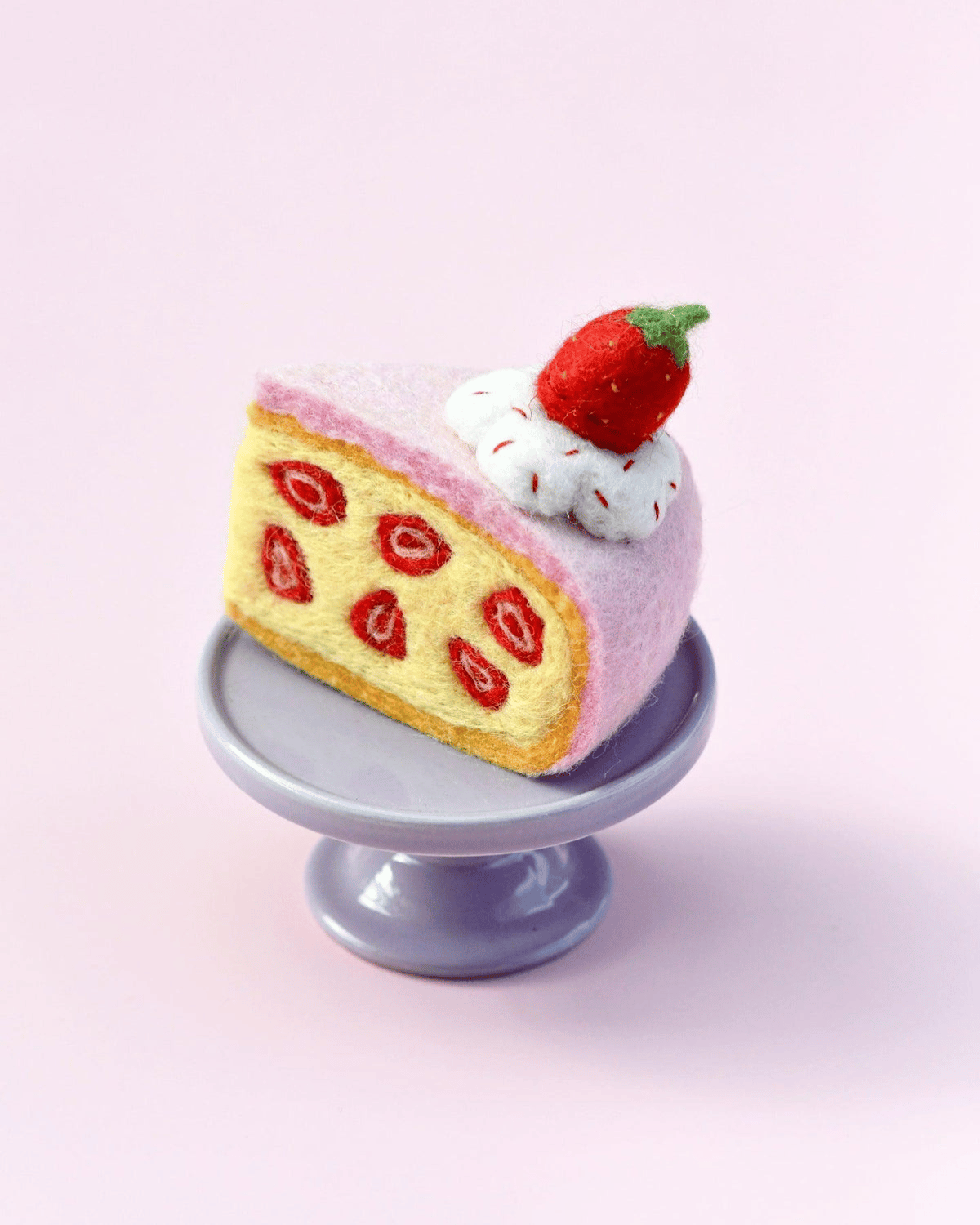 Felt Strawberry Torte Slice by Taras Treasures
