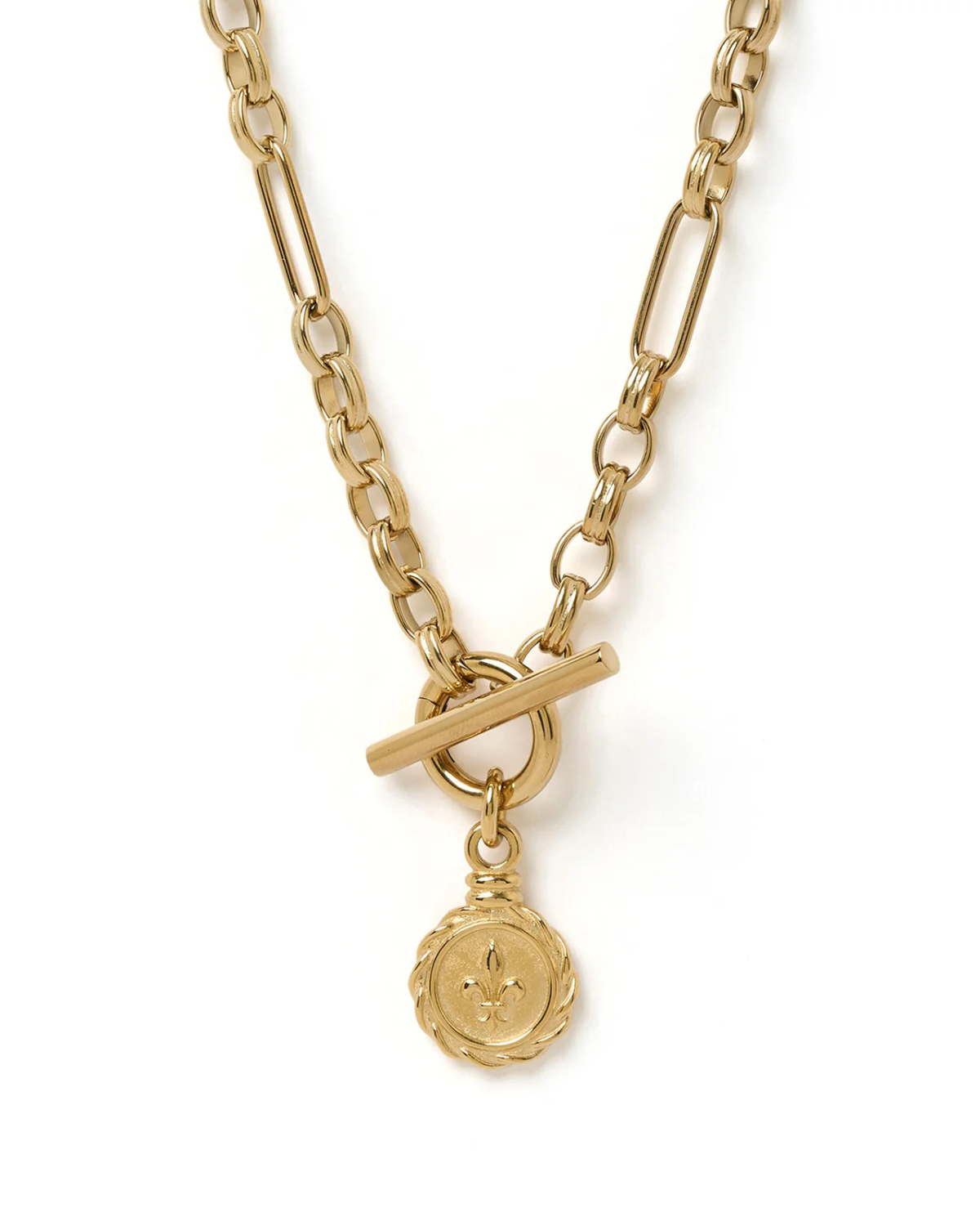 Fleur De Lis Gold Necklace by Arms of Eve