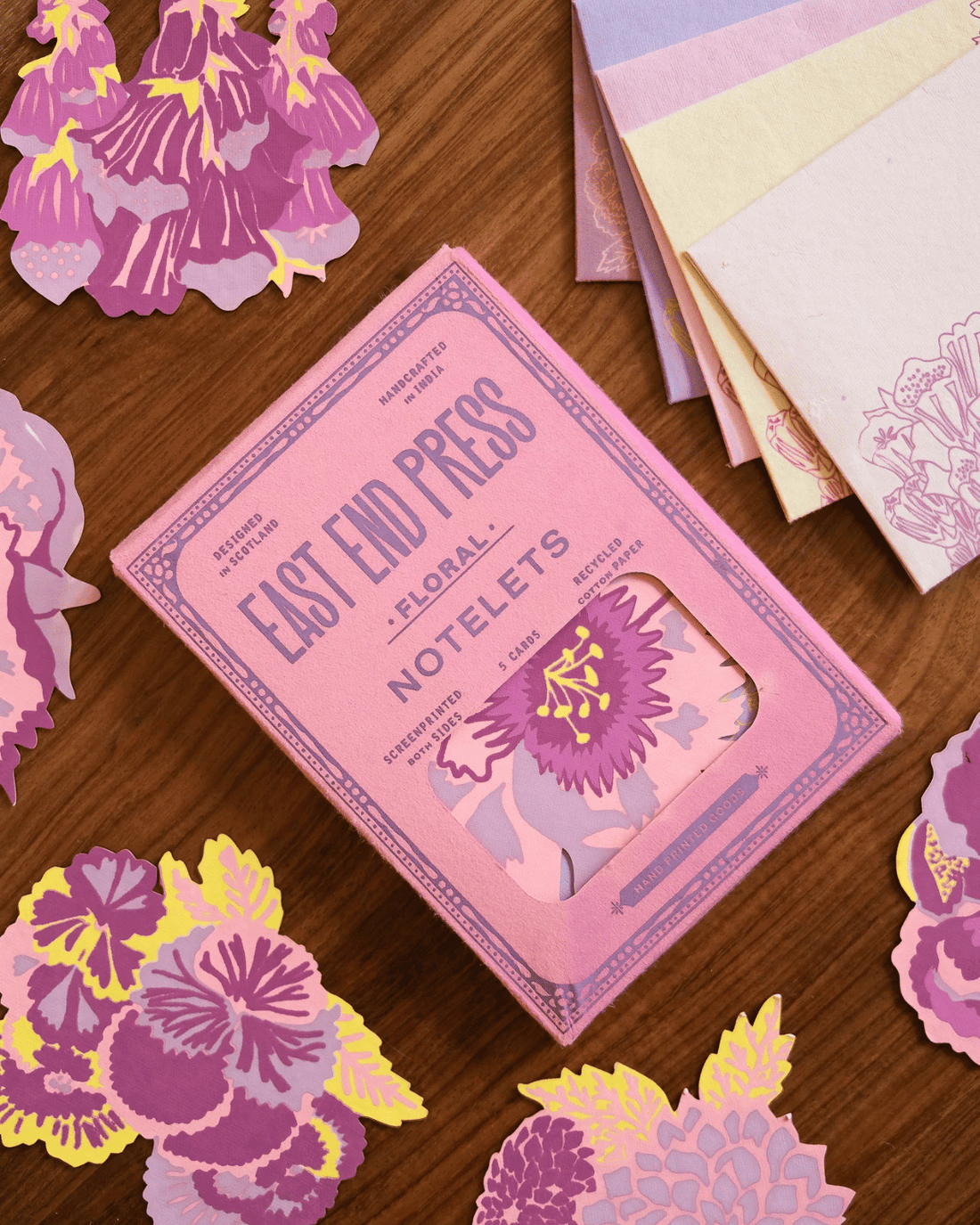 Floral Notelet Set by East End Press - pack of 5 greeting cards