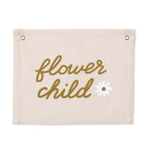 Imani Collective "Flower Child" Canvas Wall Banner. - Nursery Wall Art