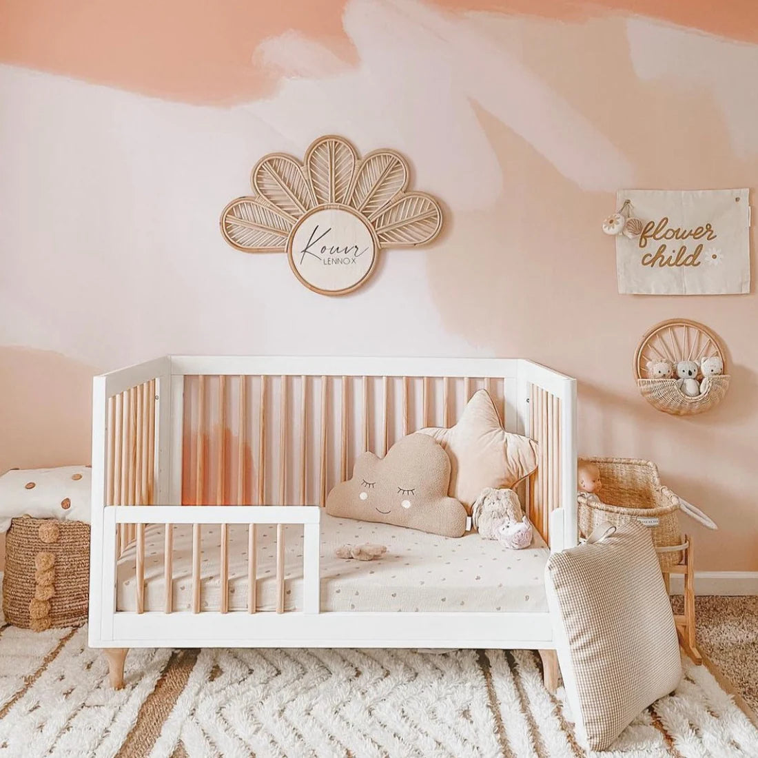 Imani Collective &quot;Flower Child&quot; Canvas Wall Banner. - Nursery Wall Art