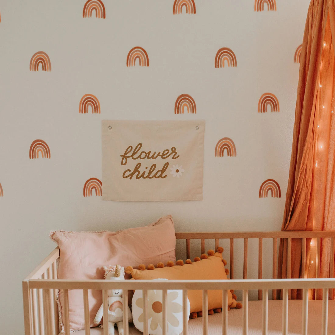 Imani Collective &quot;Flower Child&quot; Canvas Wall Banner. - Nursery Wall Art