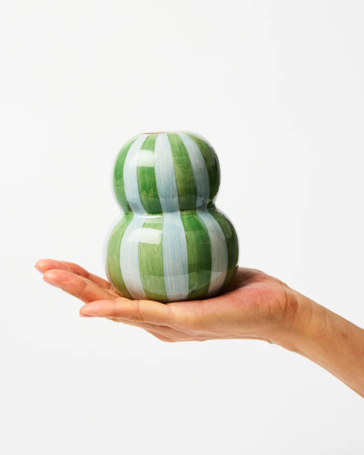 Fonda Green Blue Stripe Vase by Jones &amp; Co 