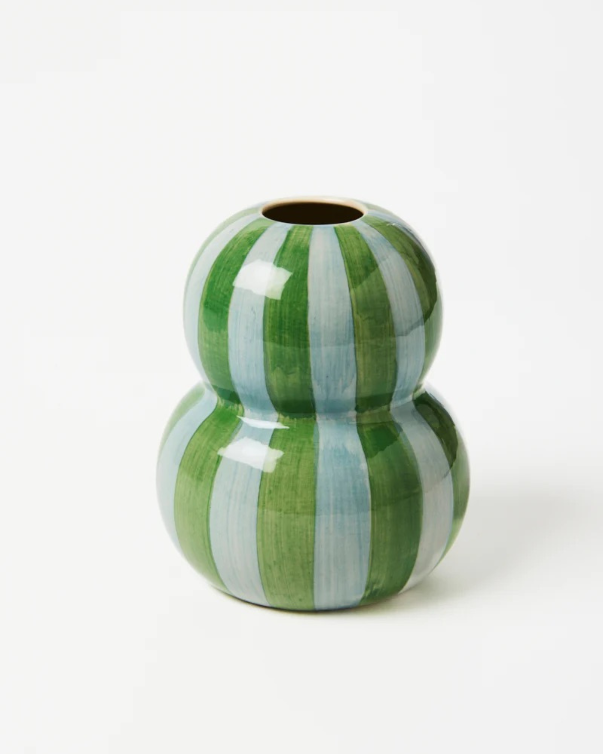 Fonda Green Blue Stripe Vase by Jones &amp; Co 