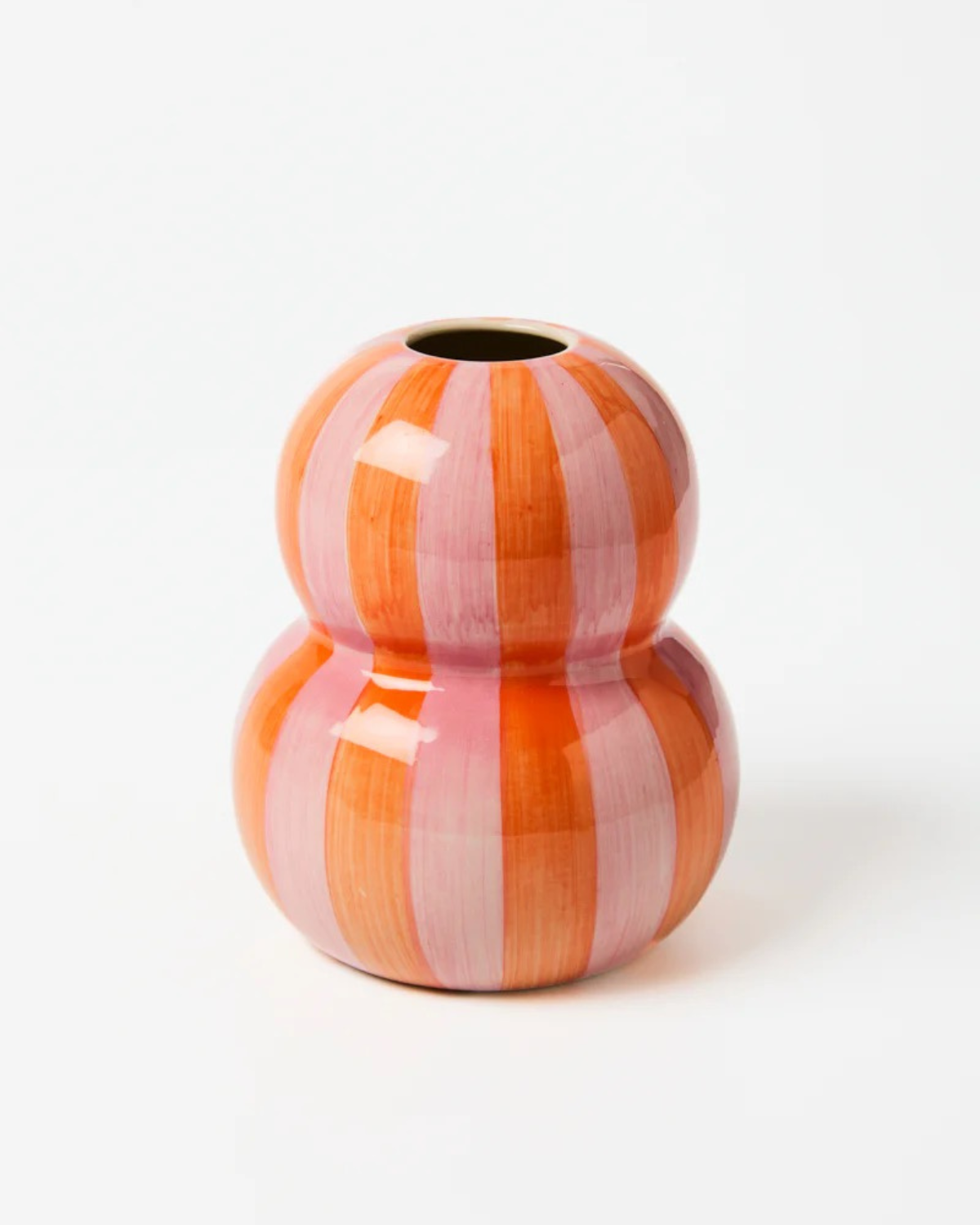 Fonda Pink Orange Stripe Vase by Jones &amp; Co